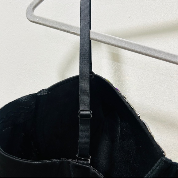 Sultry Multi-Color Mixed Rhinestone Embellished Bustier Crop Top - Size Large - Picture 16 of 16